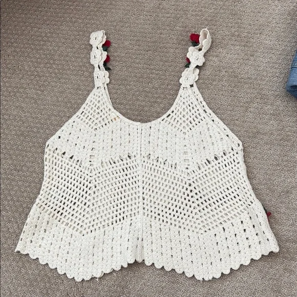 Cherry Crochet White Top - Picture 5 of 9